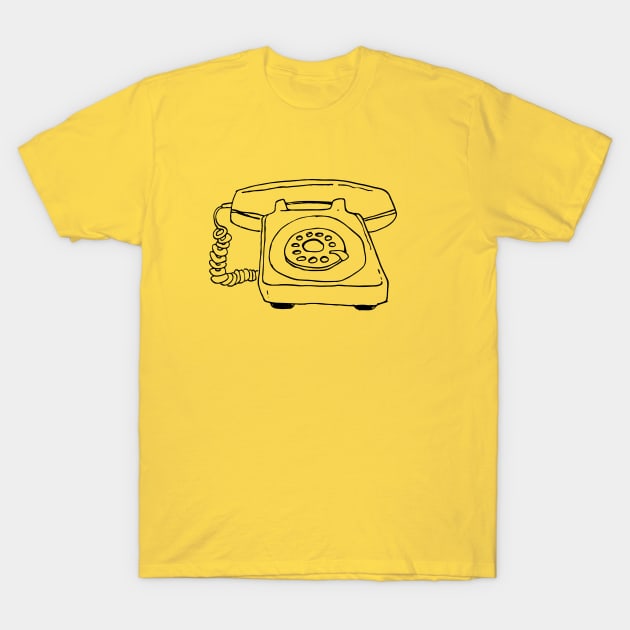 Sketchy Old Retro Rotary Phone T-Shirt by callingtomorrow